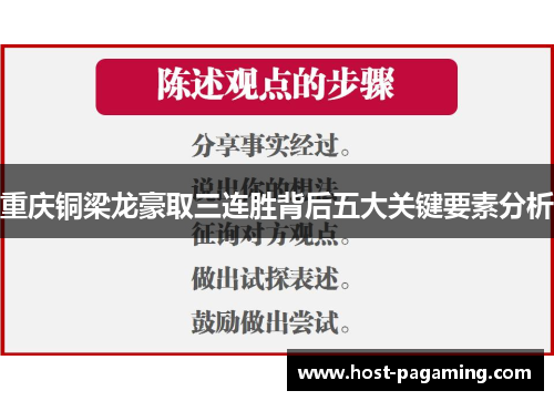 重庆铜梁龙豪取三连胜背后五大关键要素分析
